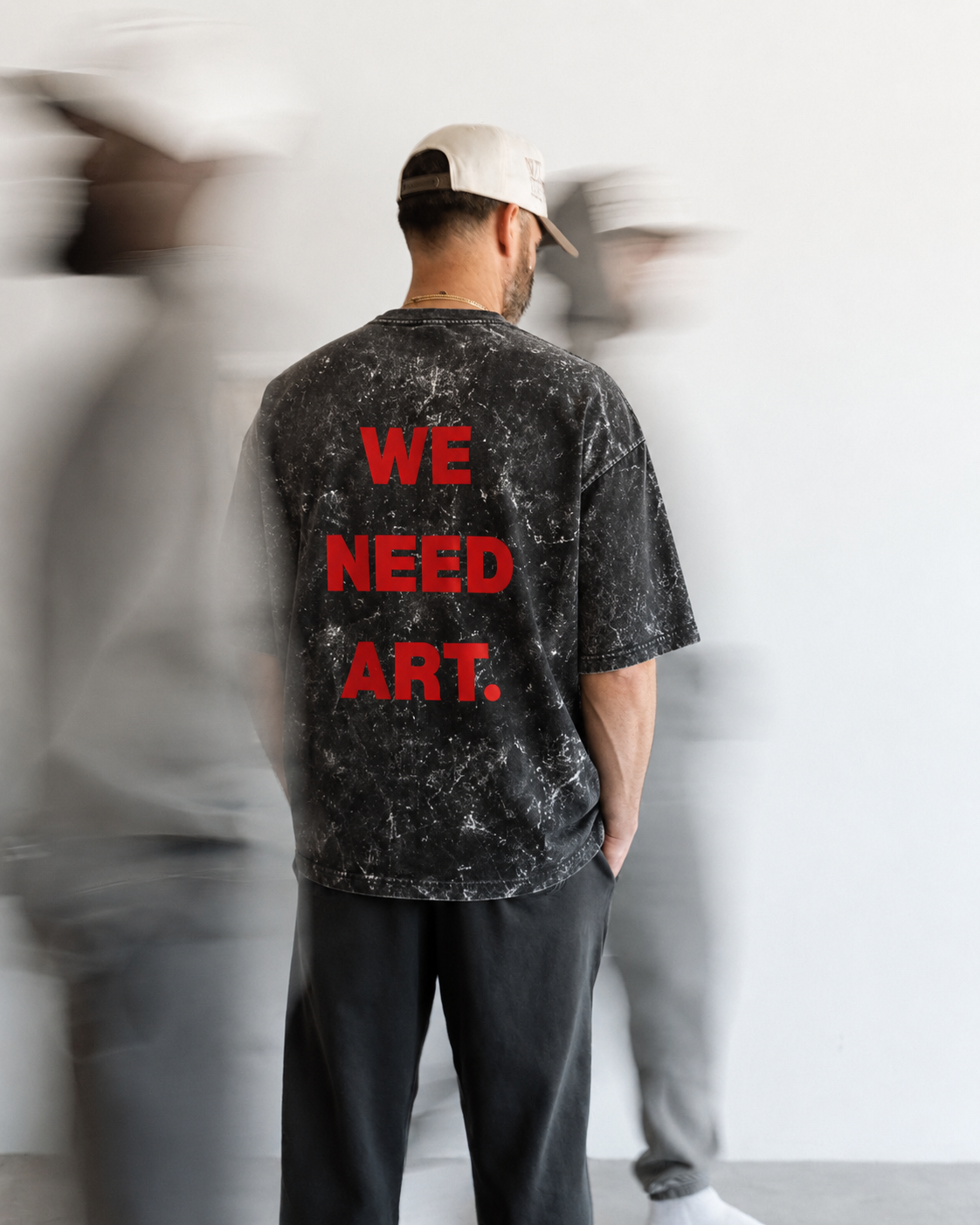 We Need Art Acid Washed Oversized Tee